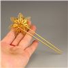 Image 7 : Chinese Gold-plated Sterling Silver Inlay Pearl Hairpin