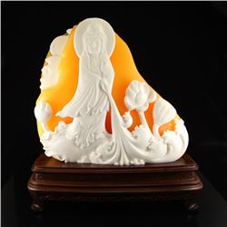 Superb Indonesia Jin Tian Huang Kwan-yin Statue w Certificate