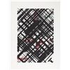 Image 1 : Ed Moses, Untitled - Black Crosshatch with Red II, Lithograph