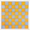 Image 1 : Blue and Orange Chessboard, Poster on Board Mounted to Plywood