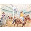 Image 1 : Marshall Goodman, Indoor Riding Class, Watercolor Painting