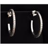 Image 1 : 18k White Gold Diamond Hoop Earrings