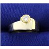 Image 1 : 18k White & Yellow Gold Diamond Bezel Set Ring