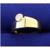Image 2 : 18k White & Yellow Gold Diamond Bezel Set Ring