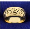 Image 2 : Floral/Nature design Gold Wedding Band