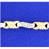 Image 2 : 14k Yellow and White Gold Diamond Bracelet.