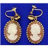 Image 1 : Vintage Screw Backs Cameo Earrings