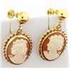 Image 2 : Vintage Screw Backs Cameo Earrings
