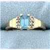 Image 1 : Blue Topaz and Diamond Ring