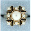 Image 1 : Pearl & Enamel Ring