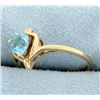 Image 2 : Heart Shaped Blue Topaz & Diamond Ring