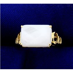 6ct White Chalcedony Ring