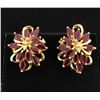 Image 1 : 5.5ct TW Ruby and Diamond Earrings