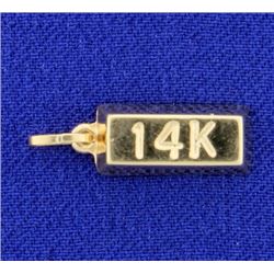 14K Bar Pendant