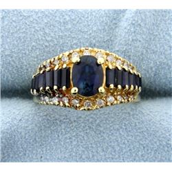 18K Sapphire and Diamond Ring