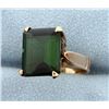Image 2 : 5ct Green Tourmaline Ring in Rose Gold