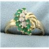 Image 1 : Natural Emerald and Diamond Ring