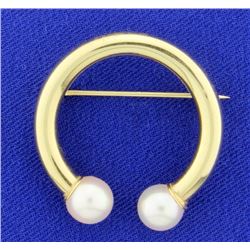 Vintage Pearl and Gold Pin