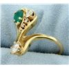 Image 2 : Natural Emerald and Diamond ring