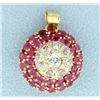 Image 1 : Antique Diamond and Ruby Pendant