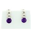 Image 1 : Genuine Amethyst Cartier Style Dangle Earrings