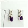 Image 2 : Genuine Amethyst Cartier Style Dangle Earrings