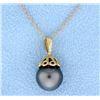 Image 1 : Tahitian Pearl pendant with chain