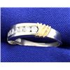 Image 2 : Diamond White Gold Band with 14k Yellow Accents
