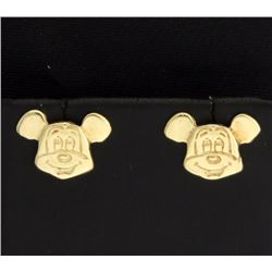 10K Yellow Gold Mickey Mouse Earrings