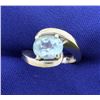 Image 1 : 18k 3ct Sky Blue Topaz Ring