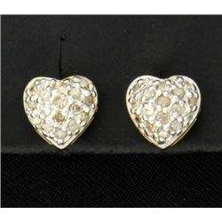 1/3 ct TW Diamond Heart Stud Earrings