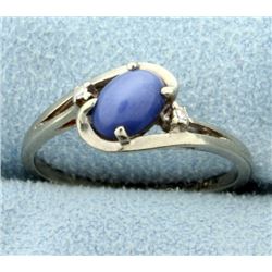 Star Sapphire & Diamond Ring