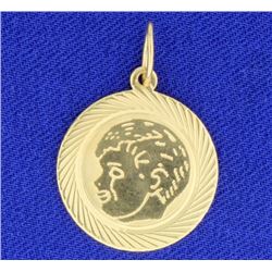 14K Gold Pendant with Boy's Head