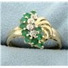 Image 1 : Natural Emerald and Diamond Ring