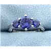 Image 1 : Sterling silver Ring with Lab Tanzanite