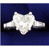 Image 1 : 3.35 ct TW Heart Diamond Ring In Platinum