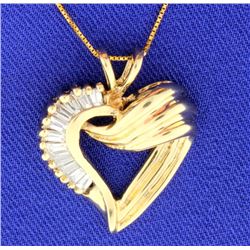 Diamond heart pendant with chain