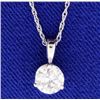 Image 1 : 3/4 carat diamond solitaire pendant with chain