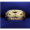 14k Yellow Gold & White Gold 8mm Wide Band