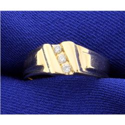 3 diamond 14k yellow wedding band