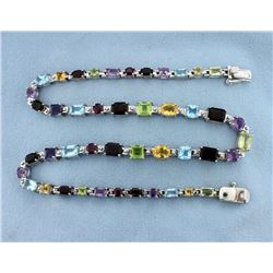 Amazing 50 Carat Gemstone Sterling Silver Necklace