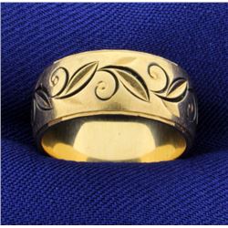 Floral/Nature design Gold Wedding Band