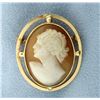 Image 1 : Vintage 14k Yellow Gold Cameo Pin