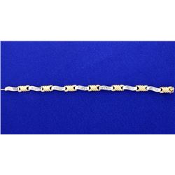 14k Yellow and White Gold Diamond Bracelet.