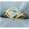 Image 1 : Blue Topaz & Diamond Ring