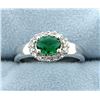 Image 1 : Sterling silver ring with Lab Emerald