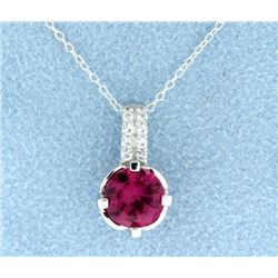 Sterling silver pendant with Lab Ruby