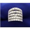 Image 1 : Designer "Sonia B" Sterling Silver and 5 row CZ Ring