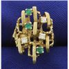 Image 1 : Emerald and Diamond Ring