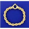Image 1 : 7 3/4 Inch 18K Thick Rope Bracelet